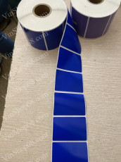 Decal tem nhãn 60x40 màu xanh blue cuộn 50m
