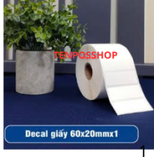 Decal in tem mã vạch 60x20mm cuộn 50m 1tem/hàng