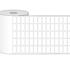 Decal thường 20x40mmx50 m . 5tem/hàng in máy in mực bo góc